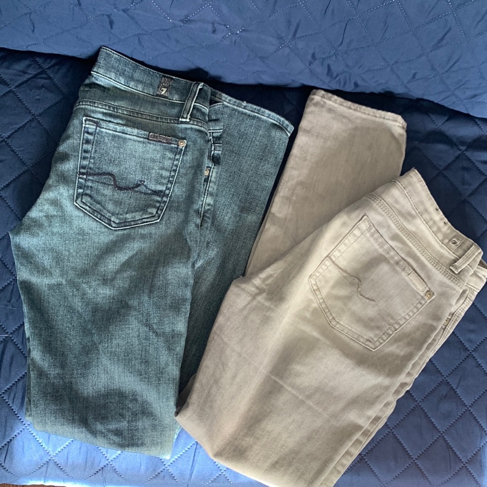 7 For All Mankind Roxanne Skinny Jeans Size 25-no stretch. And gray Size 14